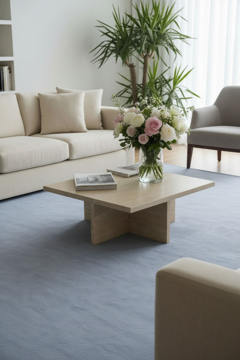 Rugowl Soild Cream Plain Area Rug