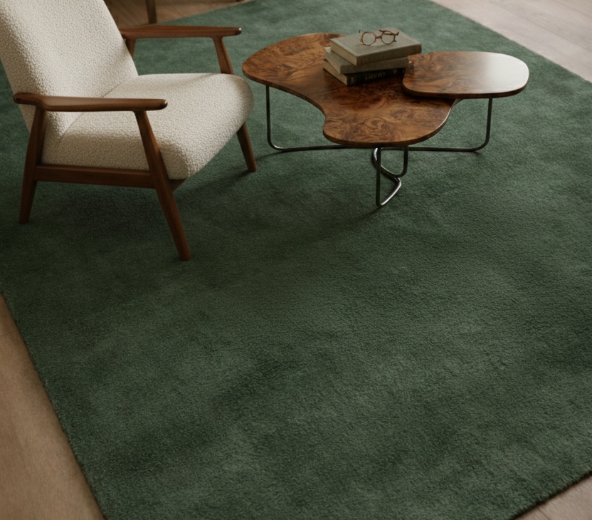 Rugowl Forest Green Plain Area Rug