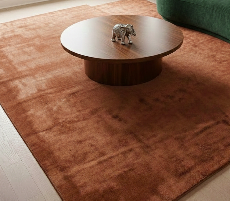 Rugowl Burnt Copper Plain Area Rug