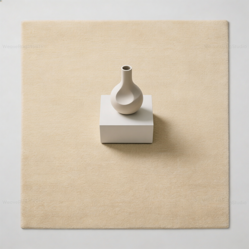 Rugowl Soild Cream Plain Area Rug