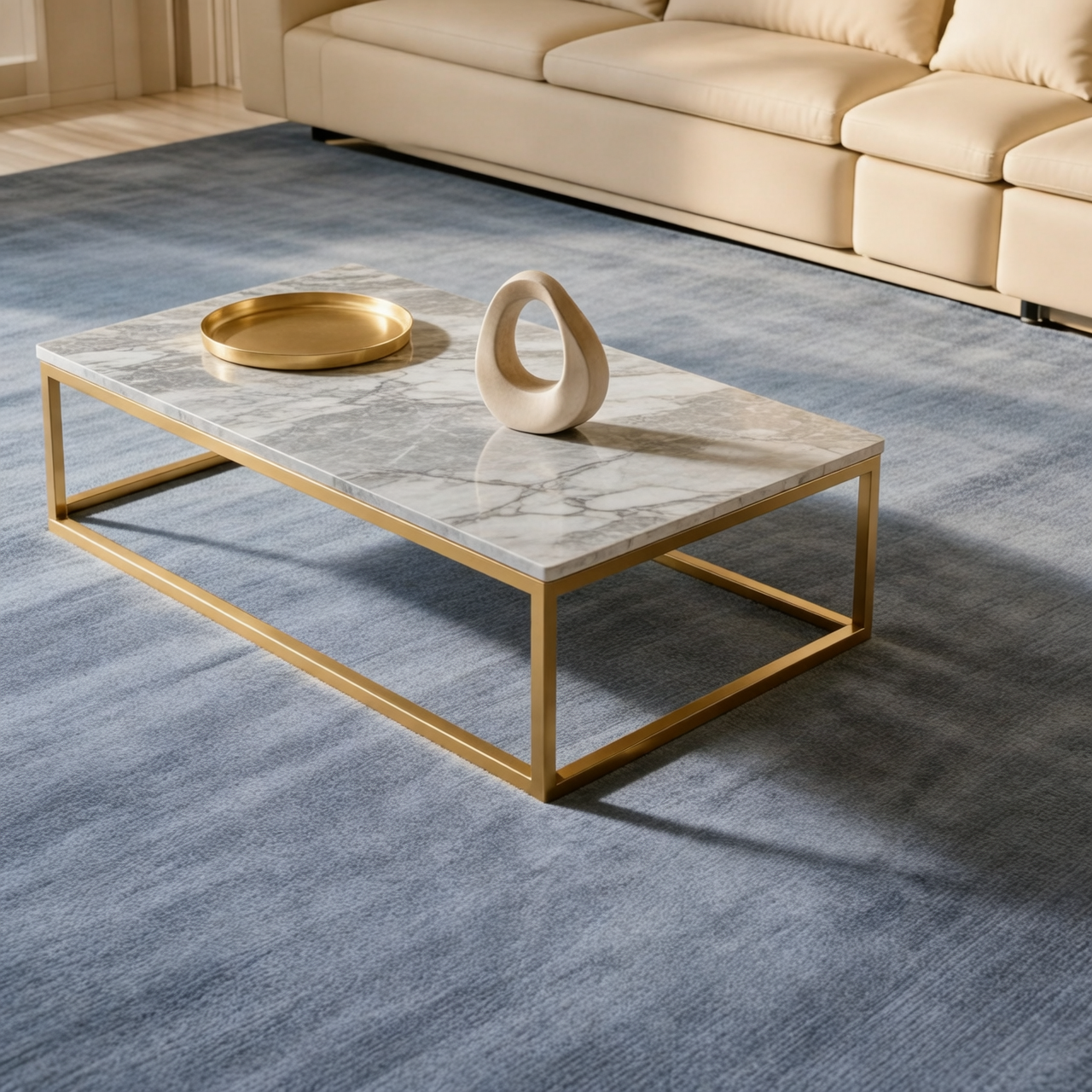 Rugowl Soild Cream Plain Area Rug