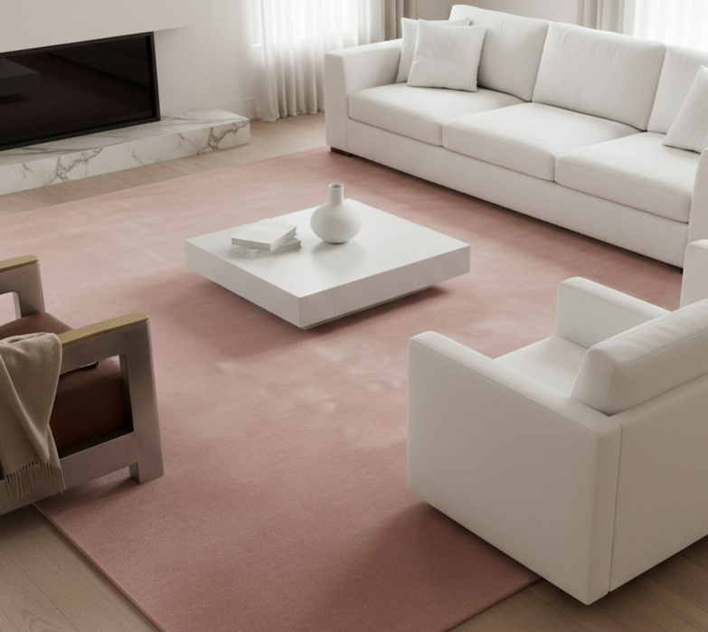 Rugowl Dusty Blush Plain Area Rug