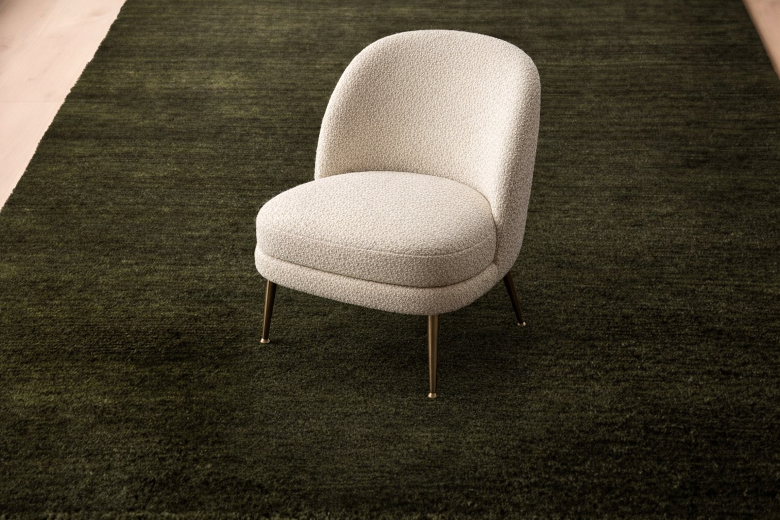 Rugowl Soild Cream Plain Area Rug