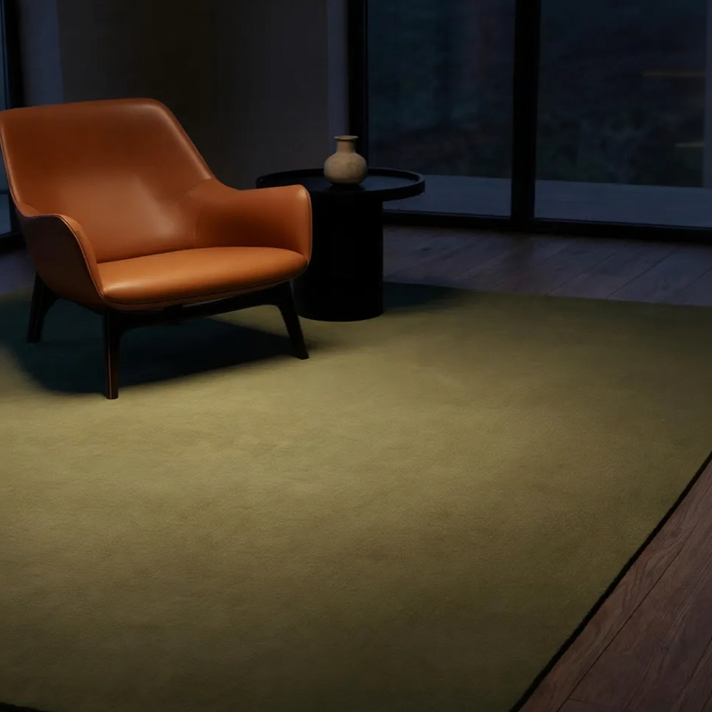 Rugowl Olive Moss Plain Area Rug