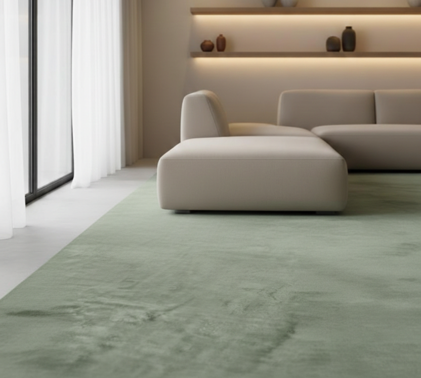 Rugowl Sage Green Plain Area Rug