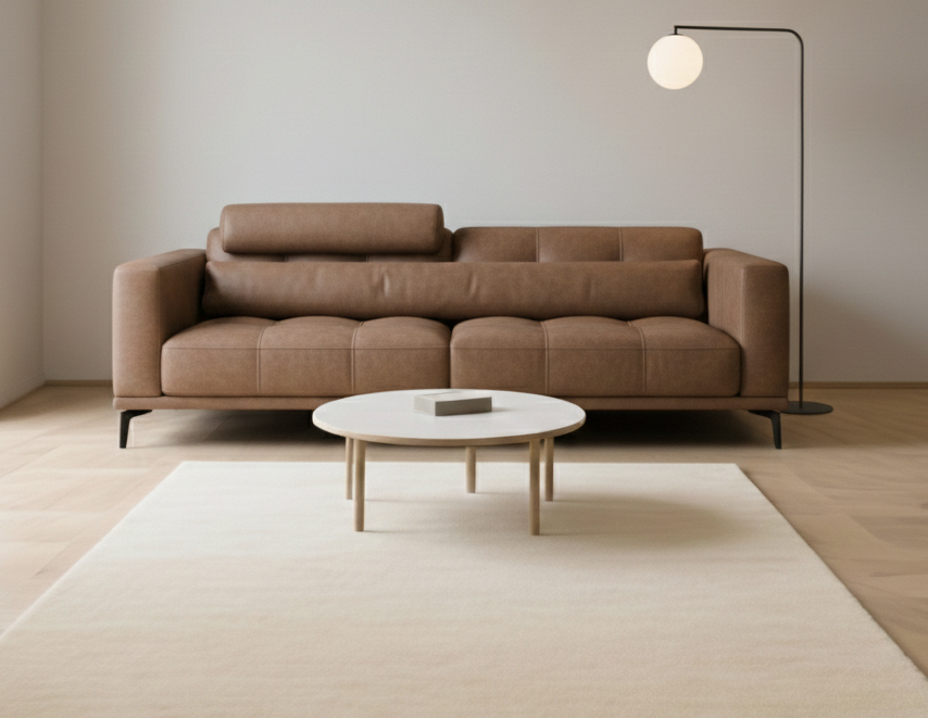 Rugowl Soild Cream Plain Area Rug