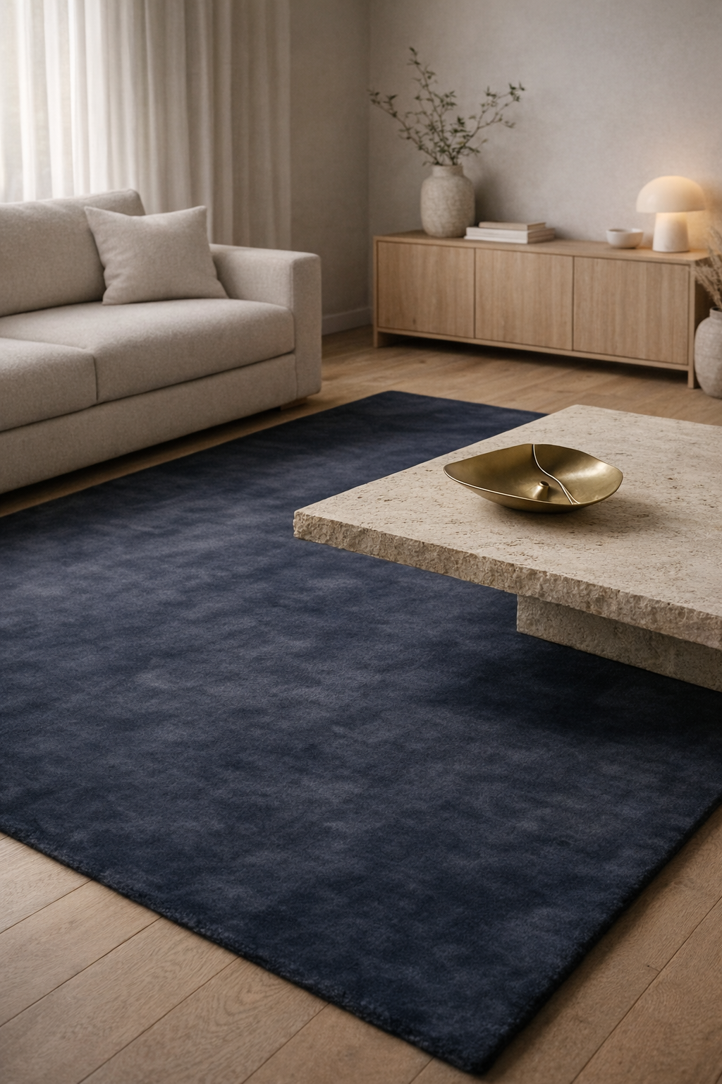 Rugowl Indigo Plain Area Rug