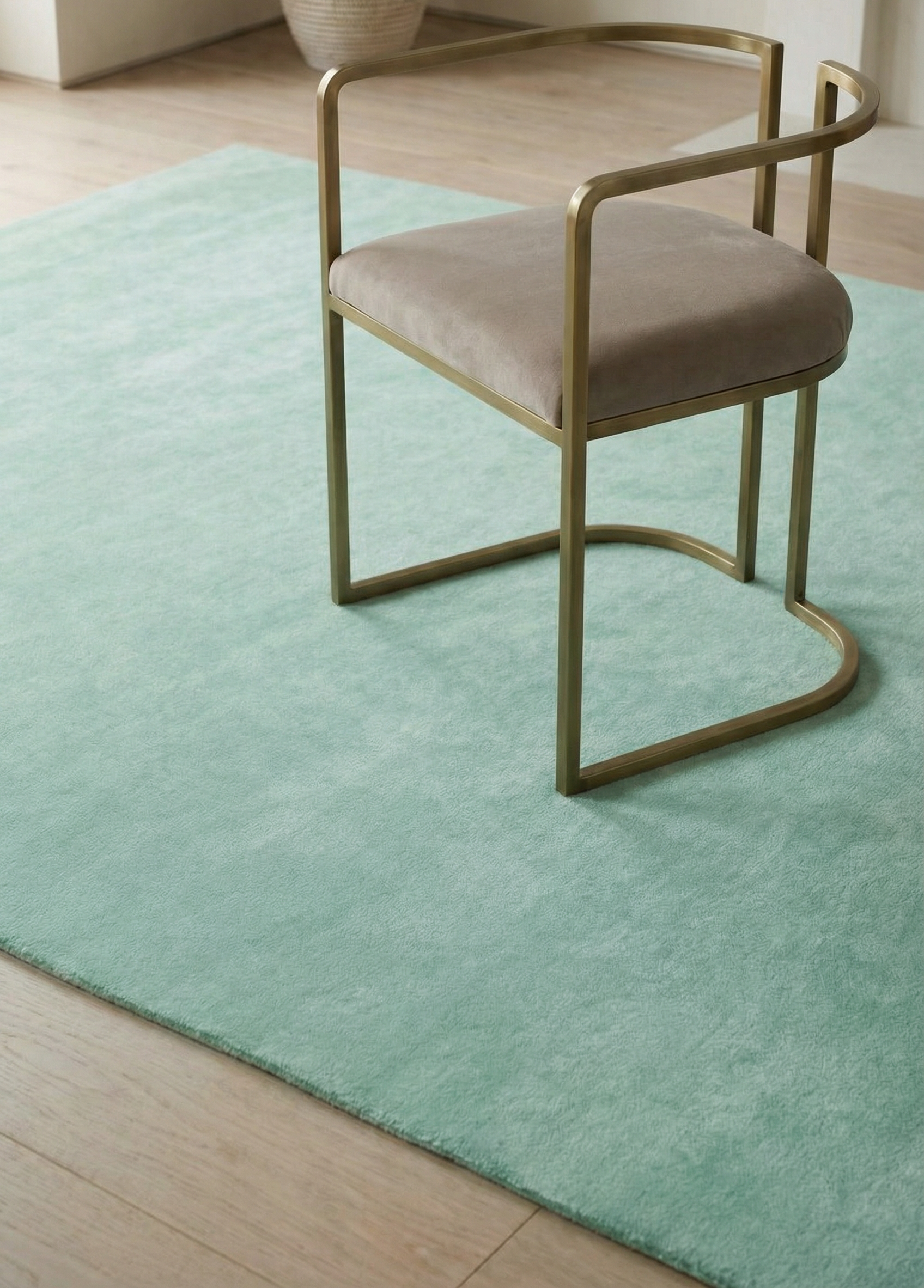 Rugowl Powder Blue Plain Area Rug