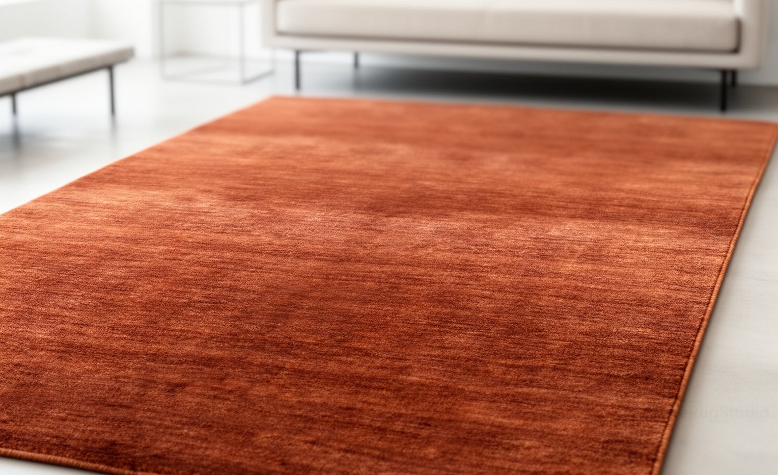 Rugowl Rust Brown Plain Area Rug