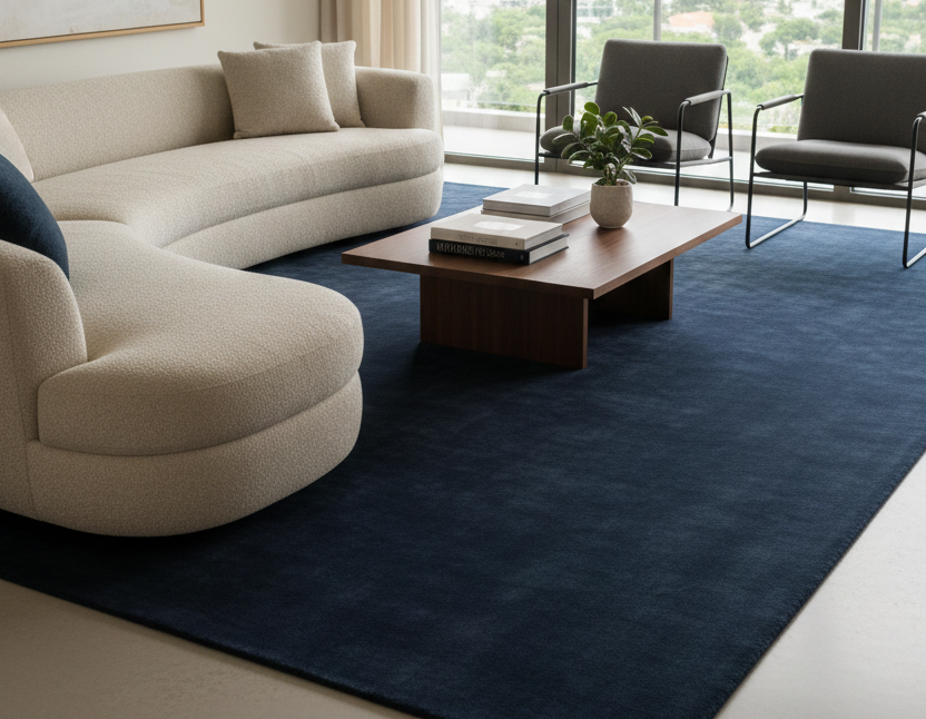 Rugowl Indigo Plain Area Rug