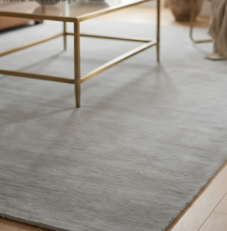 Rugowl Soild Cream Plain Area Rug