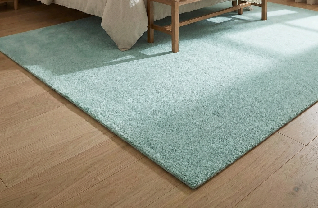 Rugowl Powder Blue Plain Area Rug