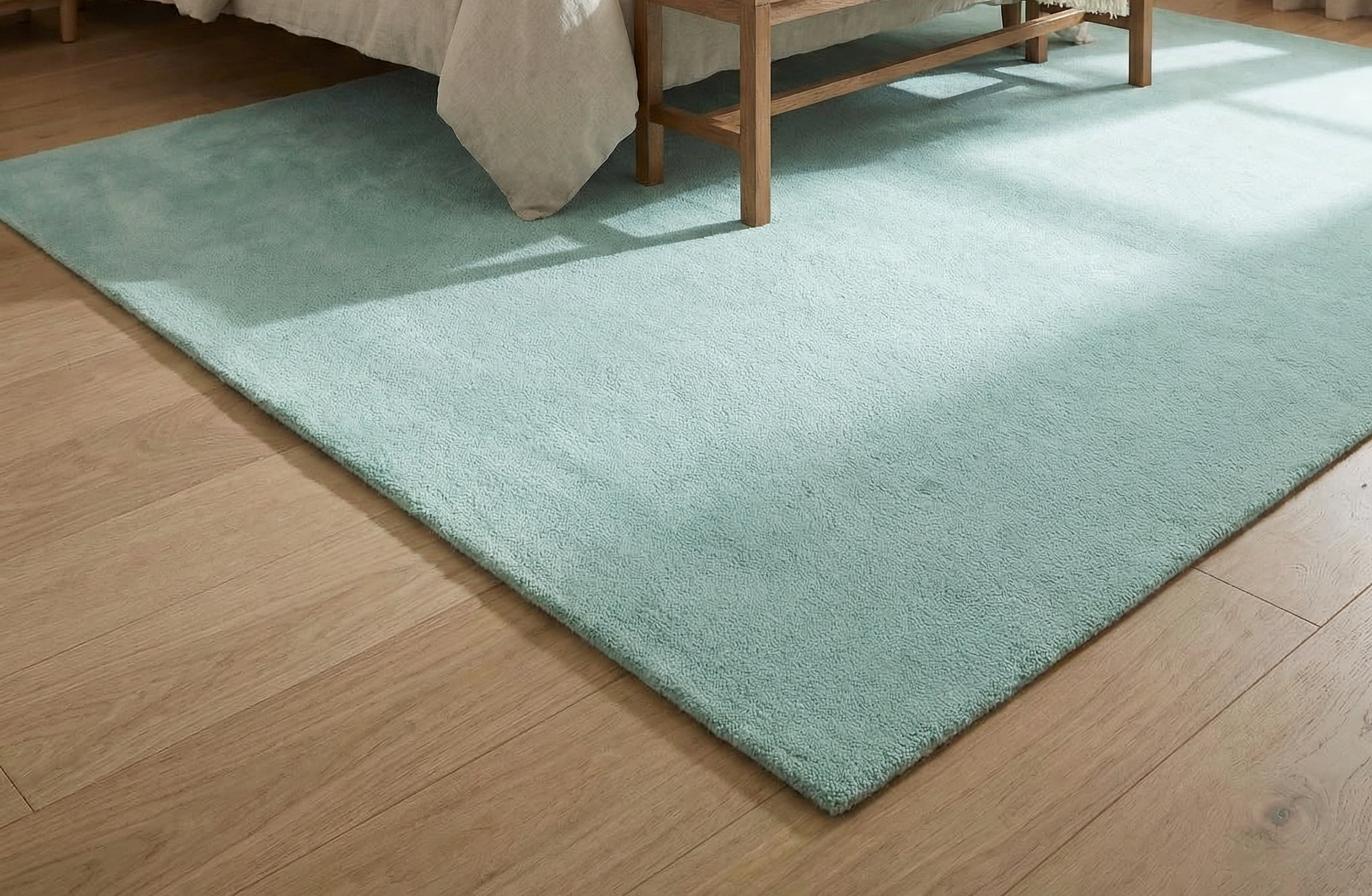 Rugowl Powder Blue Plain Area Rug