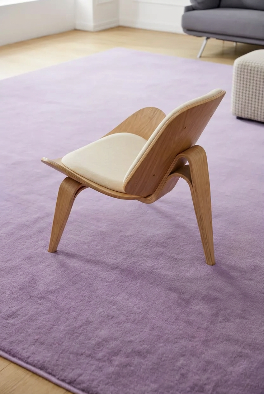 Rugowl Soild Cream Plain Area Rug