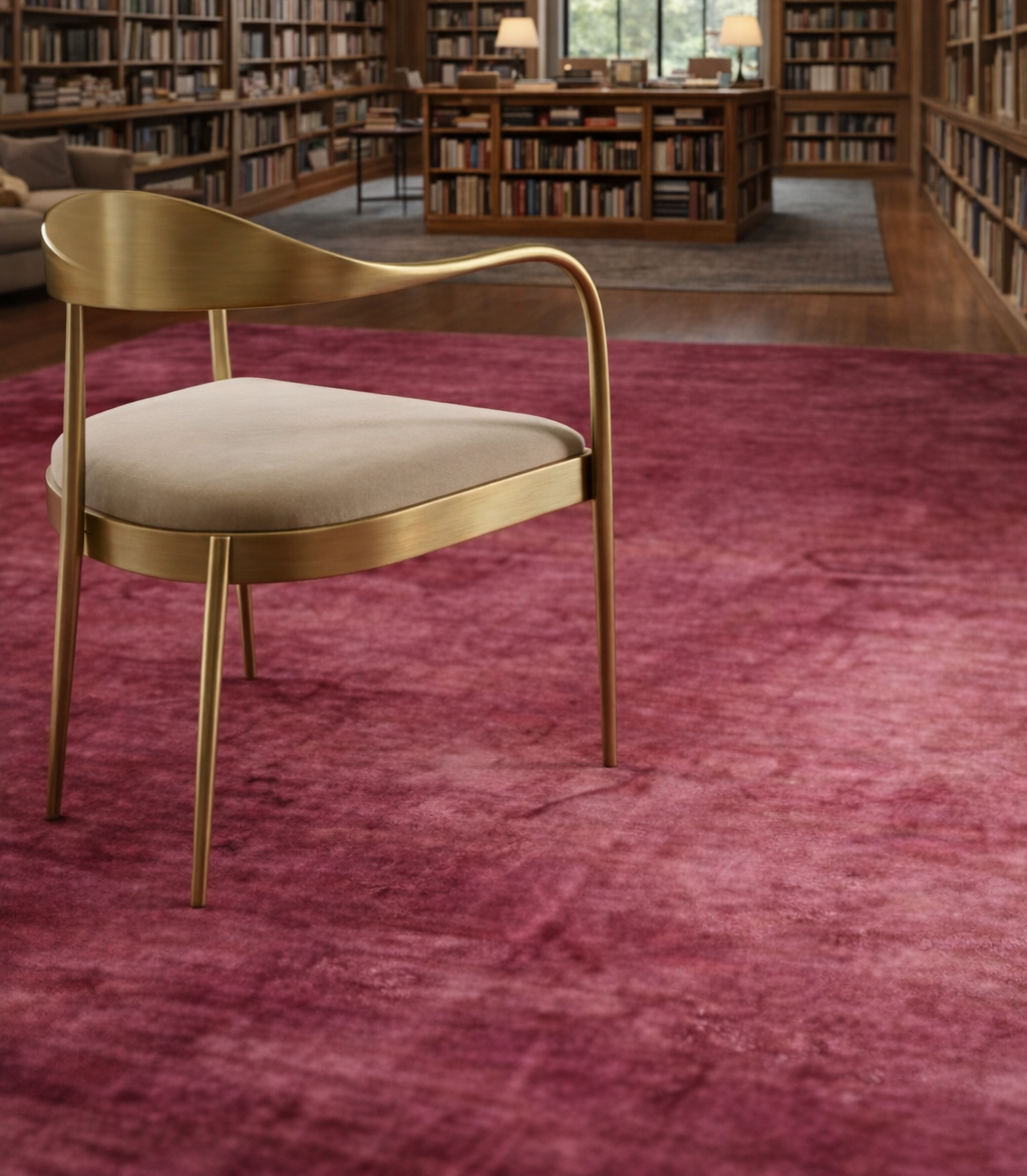 Rugowl Rich Berry Pink Plain Area Rug