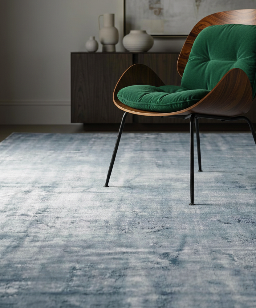Rugowl Steel Blue Plain Area Rug
