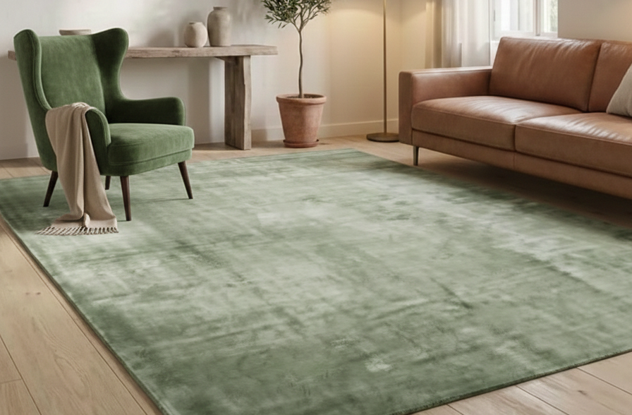 Rugowl Sage Green Plain Area Rug