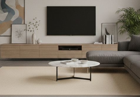 Rugowl Soild Cream Plain Area Rug