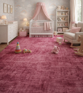 Rugowl Rich Berry Pink Plain Area Rug