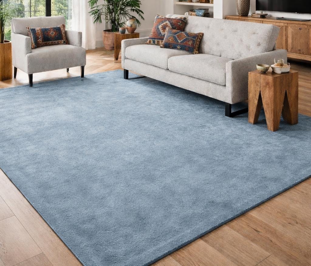 Rugowl Blue Plain Area Rug