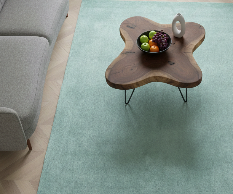 Rugowl Powder Blue Plain Area Rug