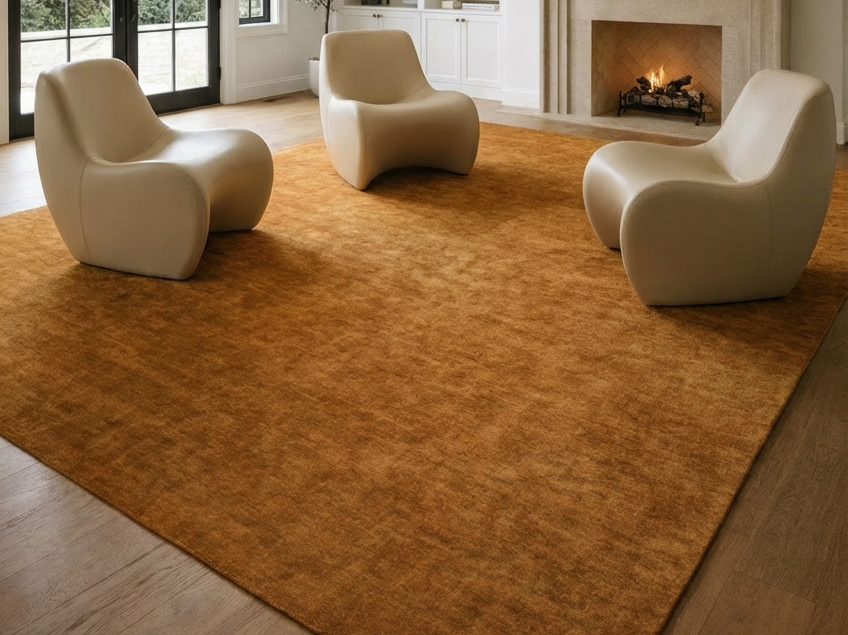 Rugowl Soild Cream Plain Area Rug