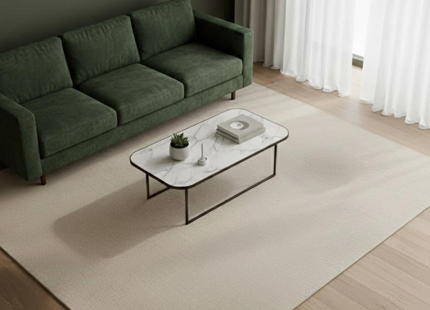 Rugowl Soild Cream Plain Area Rug