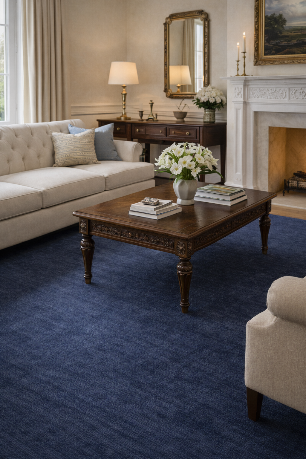 Rugowl Blue Plain Area Rug