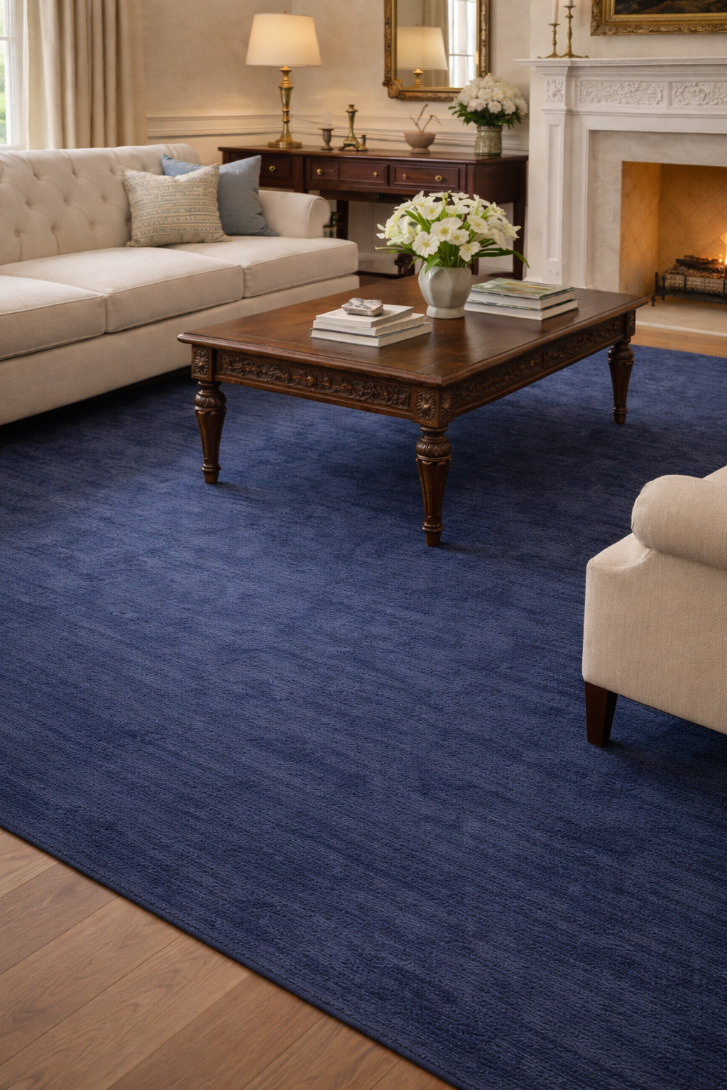 Rugowl Blue Plain Area Rug