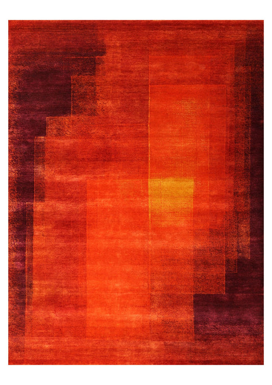 New Hand-Knotted Woolen Area Rug 5157 (9x12)