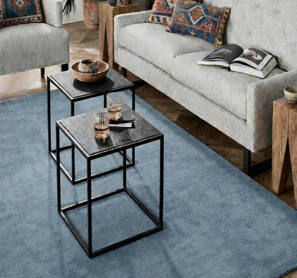 Rugowl Blue Plain Area Rug