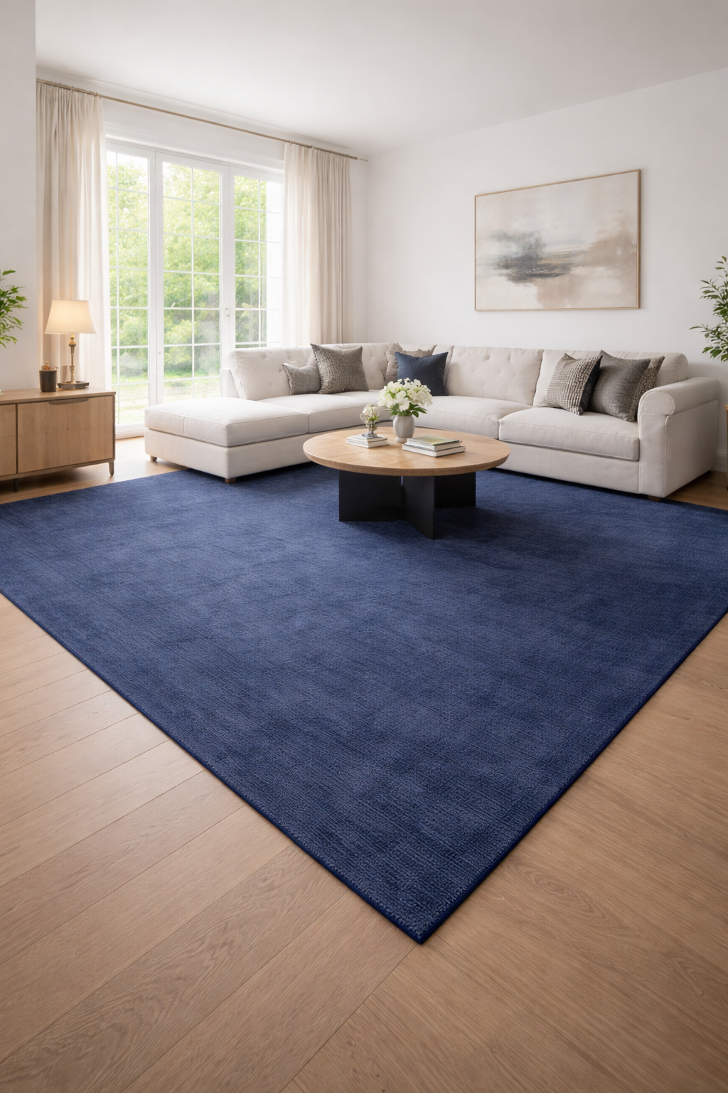 Rugowl Blue Plain Area Rug