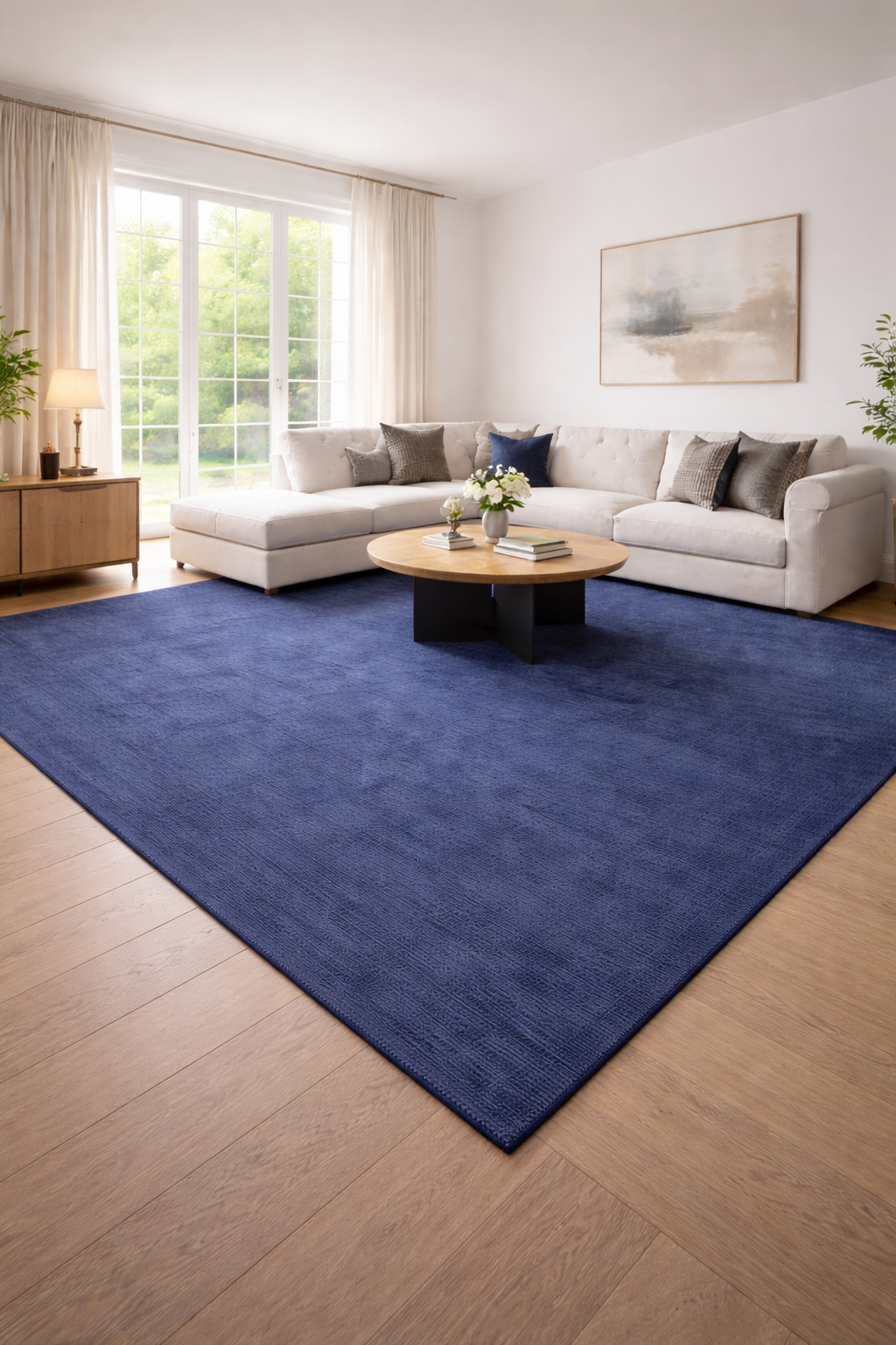 Rugowl Blue Plain Area Rug