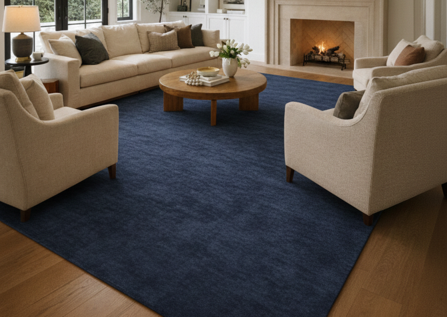 Rugowl Blue Plain Area Rug