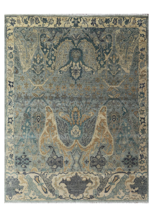 Hand-Knotted Woolen Area Rug  5162 (8x10) Ghazni Wool Low Pile