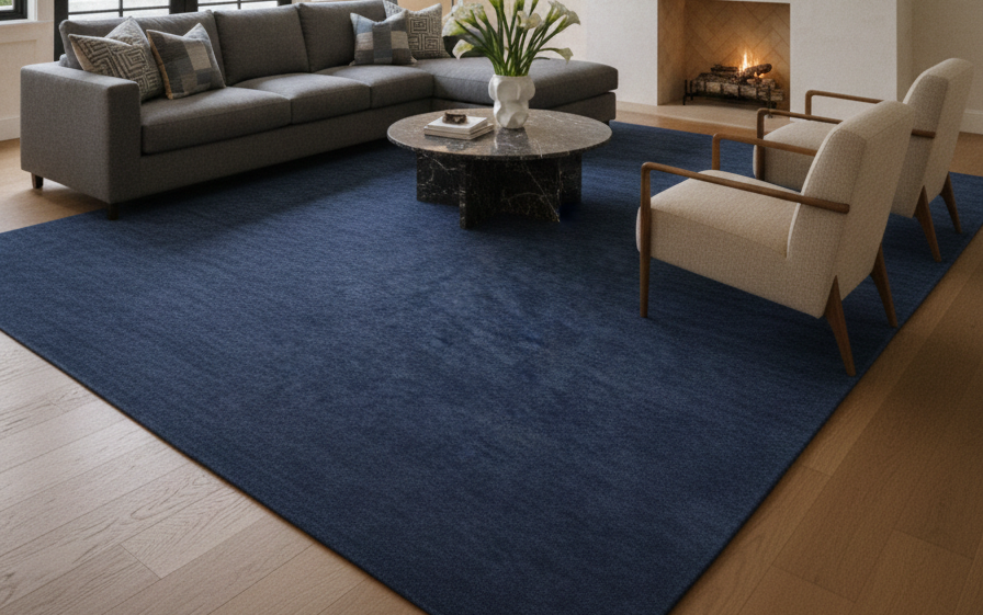 Rugowl Blue Plain Area Rug