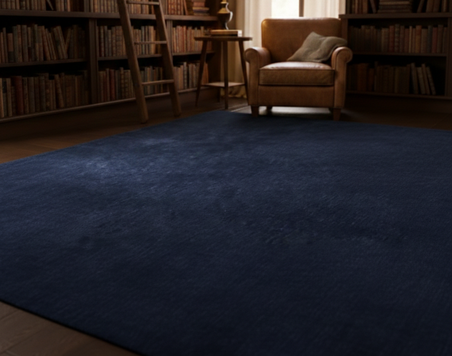 Rugowl Navy Blue Plain Area Rug