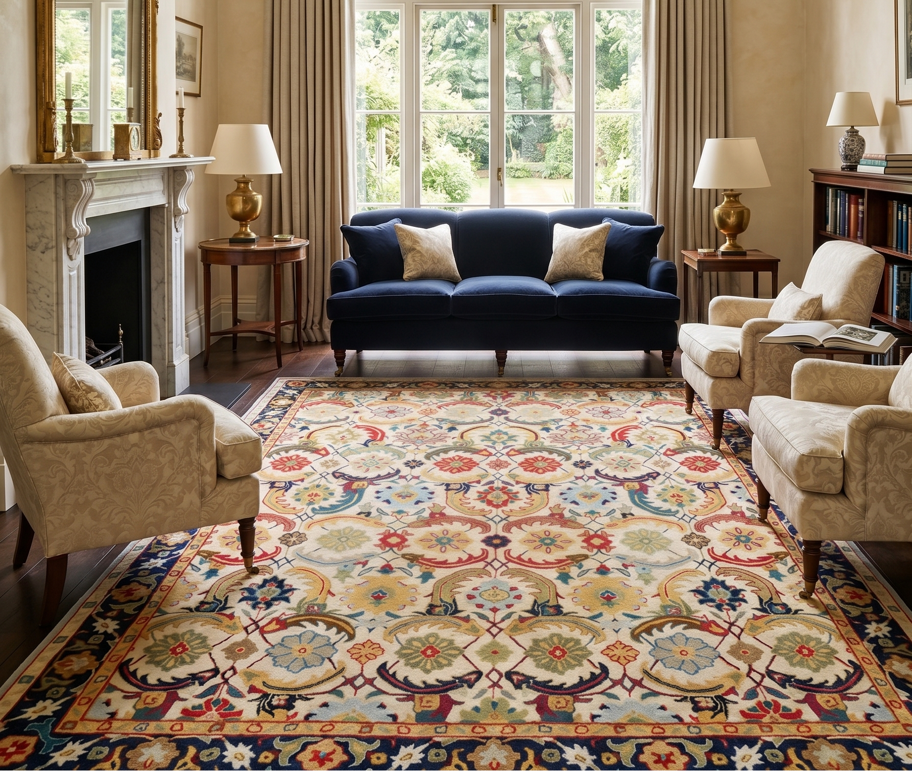 Eva Multi-color Traditional Parsian style Handmade Tufted 100% Woolen Area Rugs