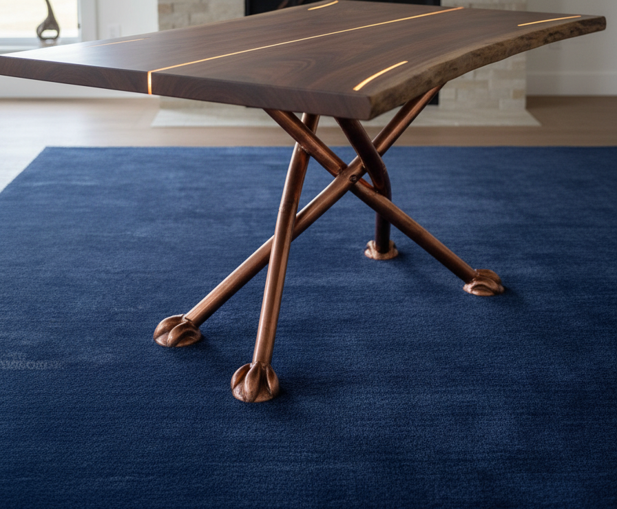 Rugowl Navy Blue Plain Area Rug