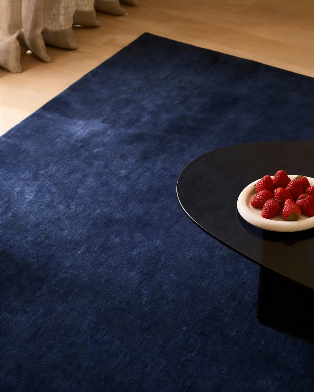 Rugowl Navy Blue Plain Area Rug