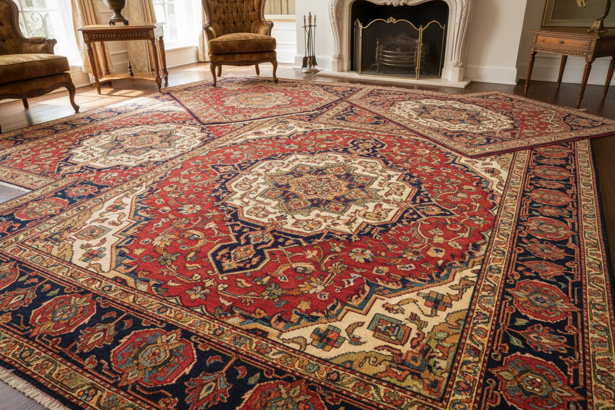 traditional handwoven rugs with classic ornamental patterns